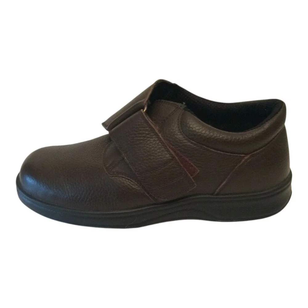 Orthofeet Broadway Men's Orthodic Comfort Shoes Size 8.5W Brown Pebble Leather
